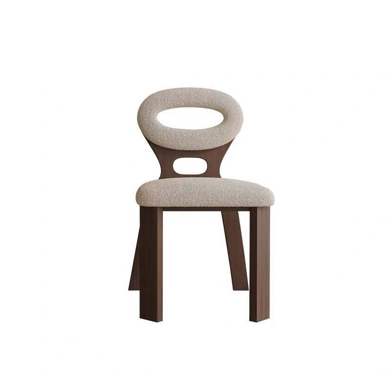 French Hollowed-Back Wood Vanity Stool