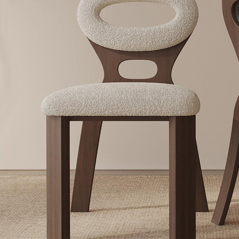 French Hollowed-Back Wood Vanity Stool
