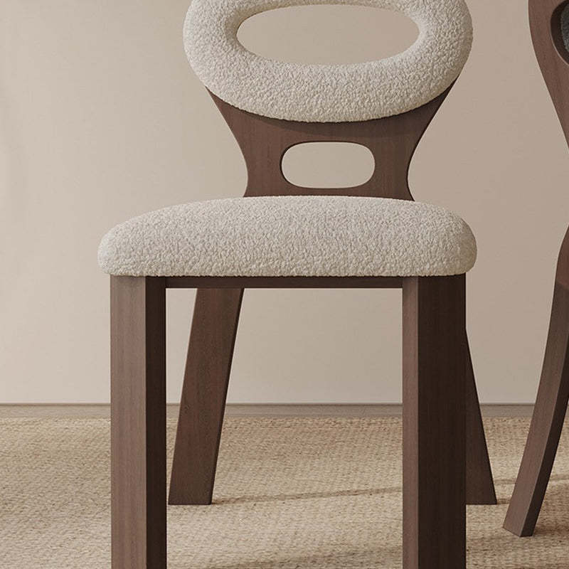 French Hollowed-Back Wood Vanity Stool