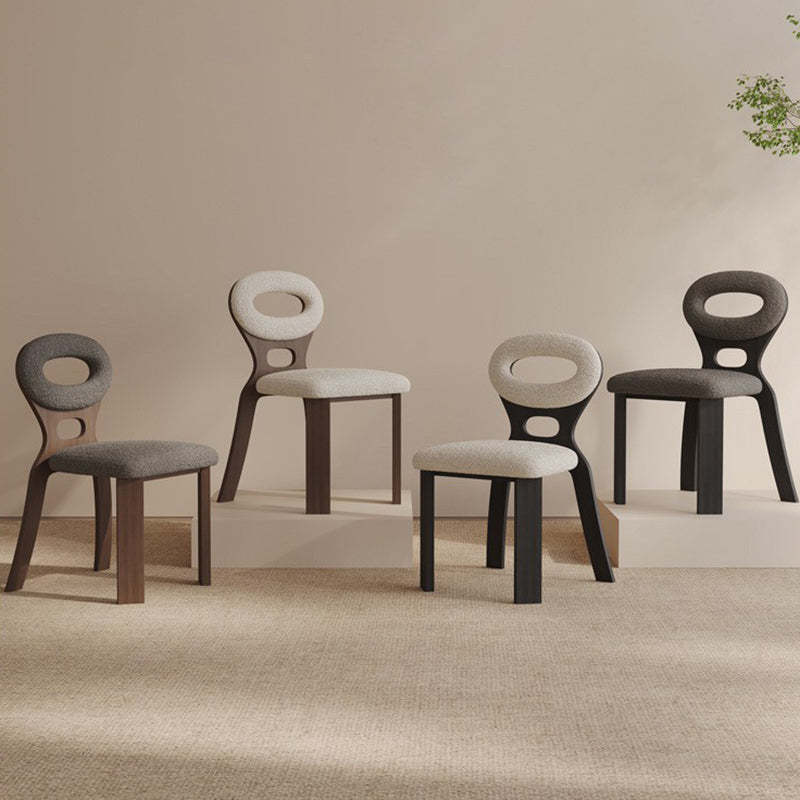 French Hollowed-Back Wood Vanity Stool