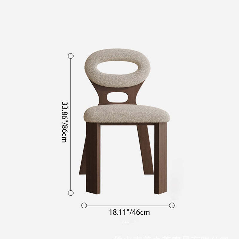 French Hollowed-Back Wood Vanity Stool