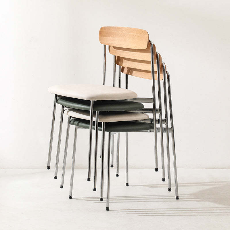 Scandinavian Wood Steel Dining Chair