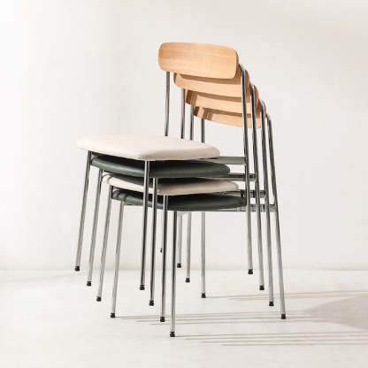 Scandinavian Wood Steel Dining Chair