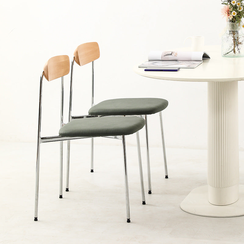 Scandinavian Wood Steel Dining Chair