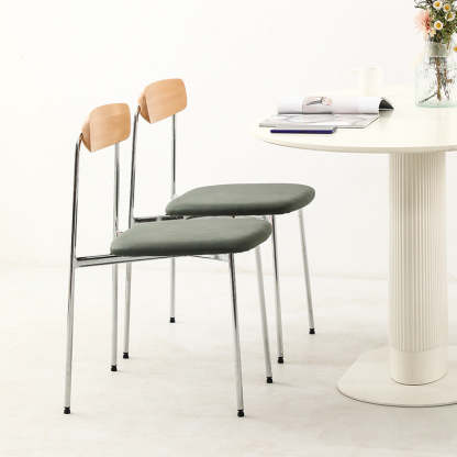 Scandinavian Wood Steel Dining Chair