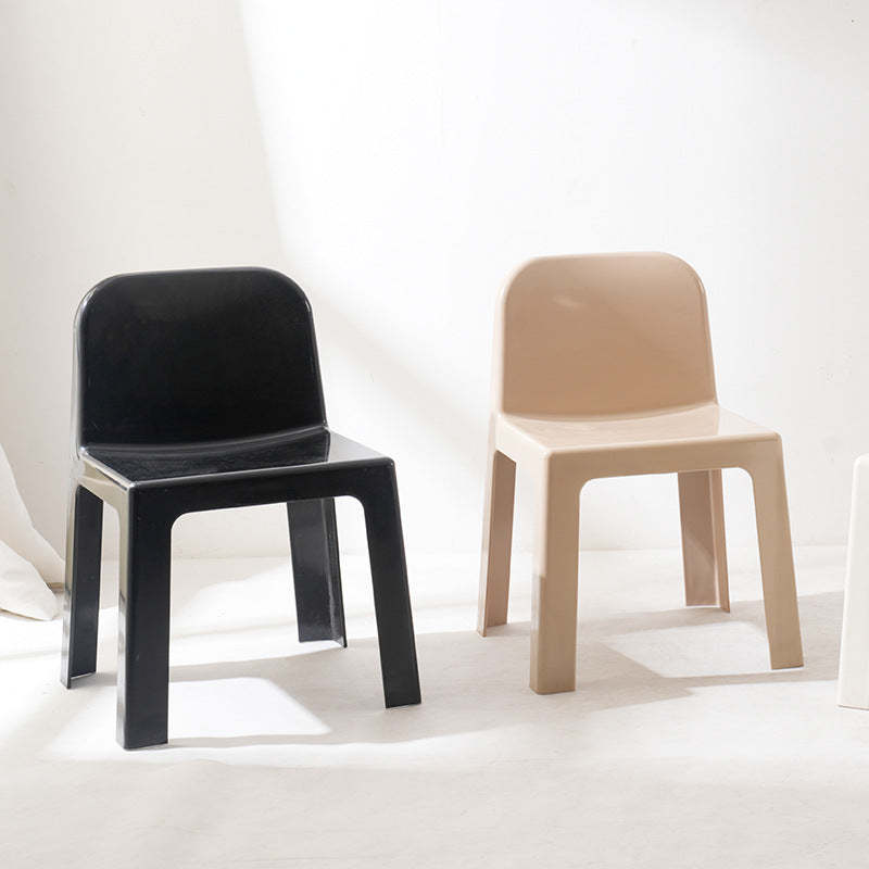 Minimalist Plastic Dining Chair — Camel Color