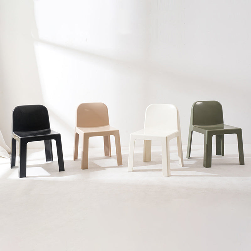 Minimalist Plastic Dining Chair — Cream White