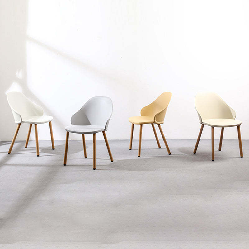 Scandinavian Sleek Plastic Dining Chair — White