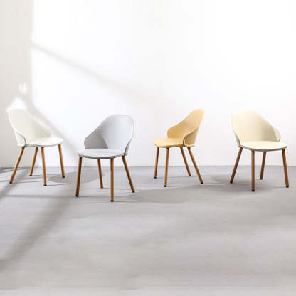 Scandinavian Sleek Plastic Dining Chair — White