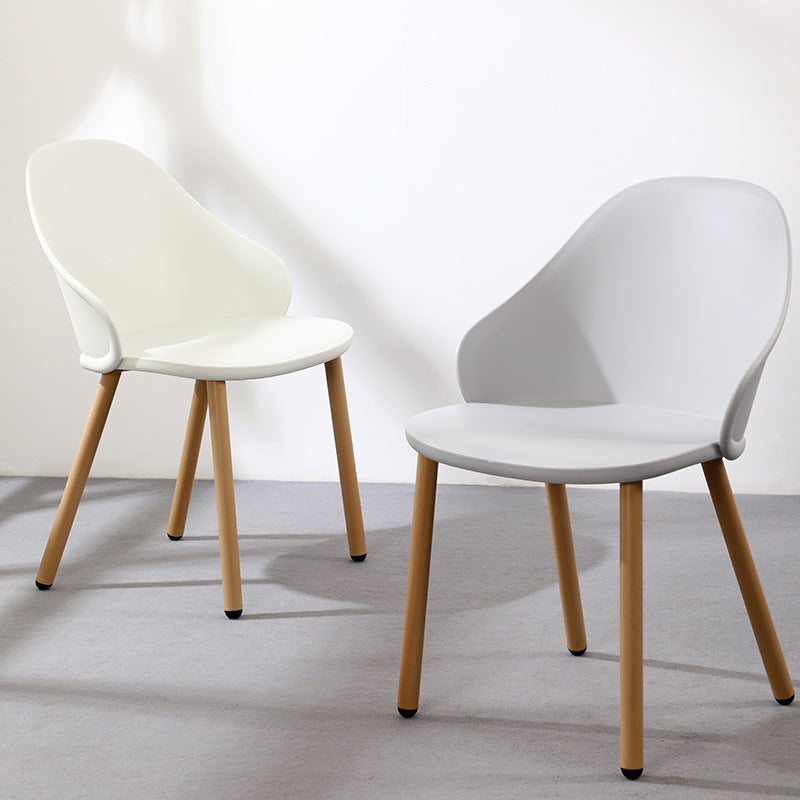 Scandinavian Sleek Plastic Dining Chair — Green