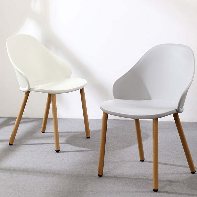 Scandinavian Sleek Plastic Dining Chair — Green