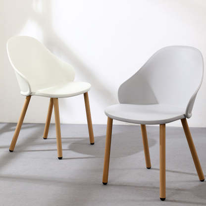 Scandinavian Sleek Plastic Dining Chair — Green