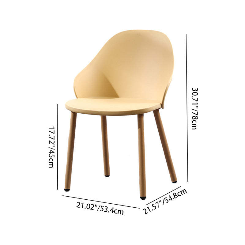 Scandinavian Sleek Plastic Dining Chair — Yellow