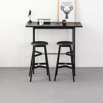 Minimalist Round Solid Wood Bar Stool