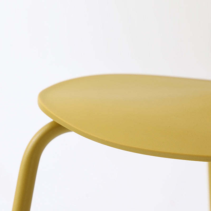 French Triangular Back Plastic Dining Chair — Yellow