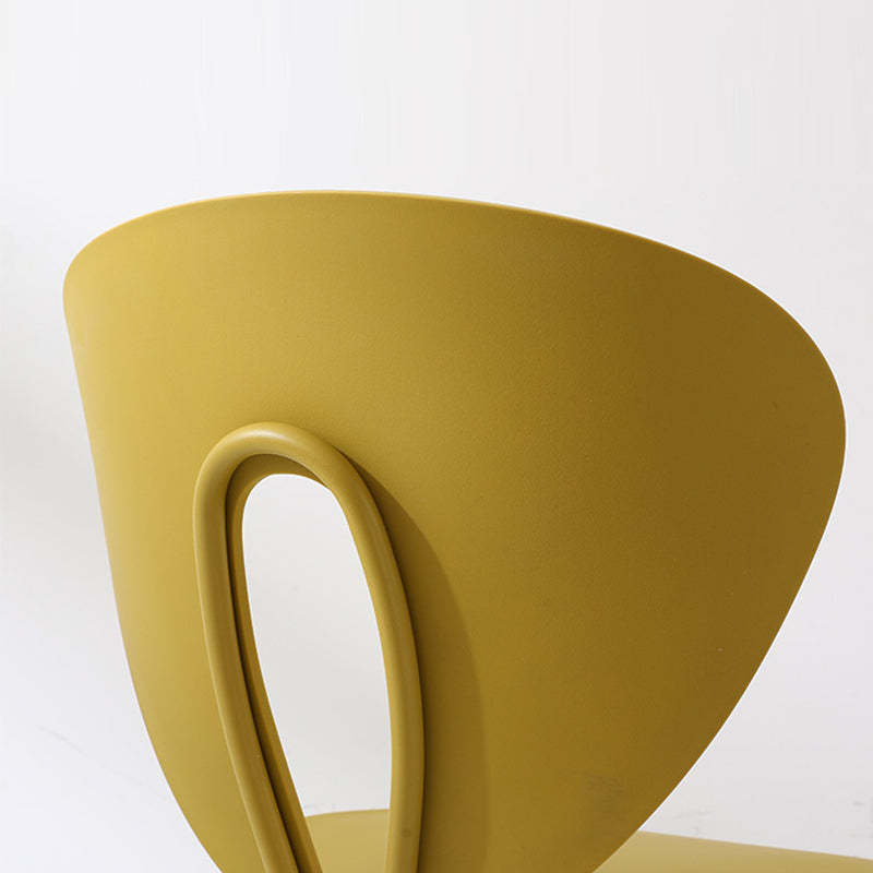 French Triangular Back Plastic Dining Chair — Pink