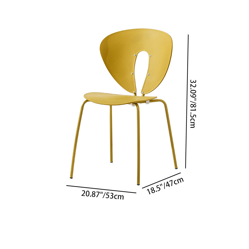 French Triangular Back Plastic Dining Chair — Green