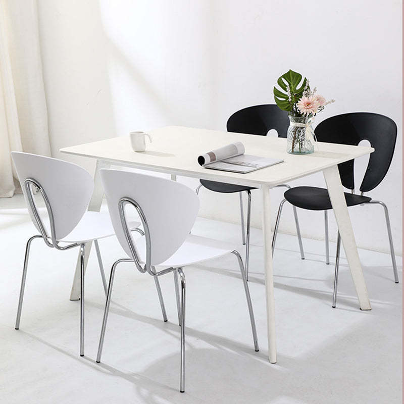 French Triangular Back Plastic Dining Chair — Black