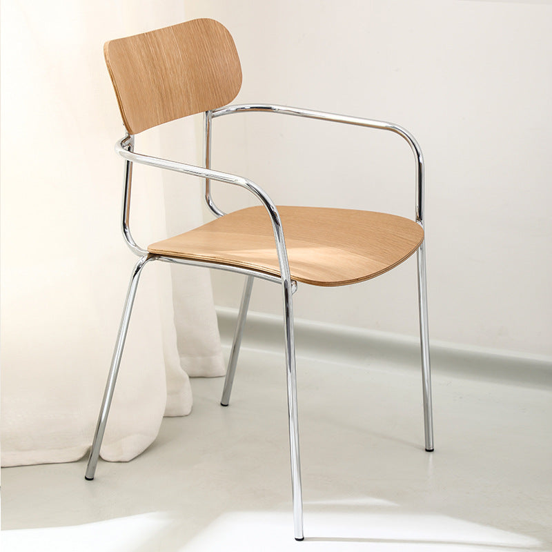 Industrial Solid Wood Metal Dining Chair