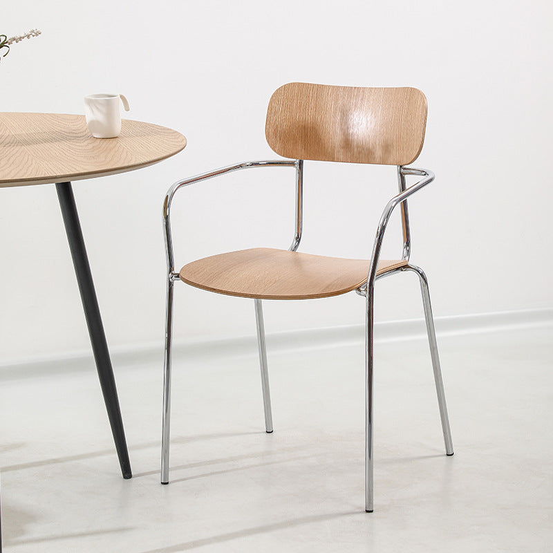 Industrial Solid Wood Metal Dining Chair