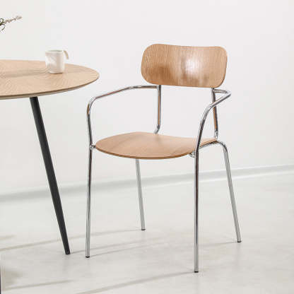 Industrial Solid Wood Metal Dining Chair