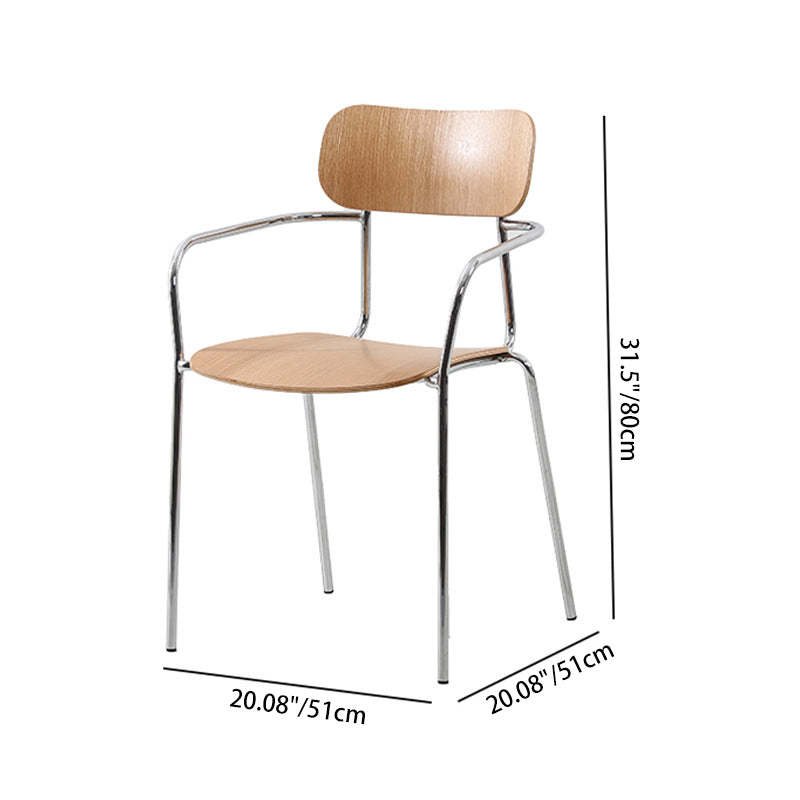 Industrial Solid Wood Metal Dining Chair
