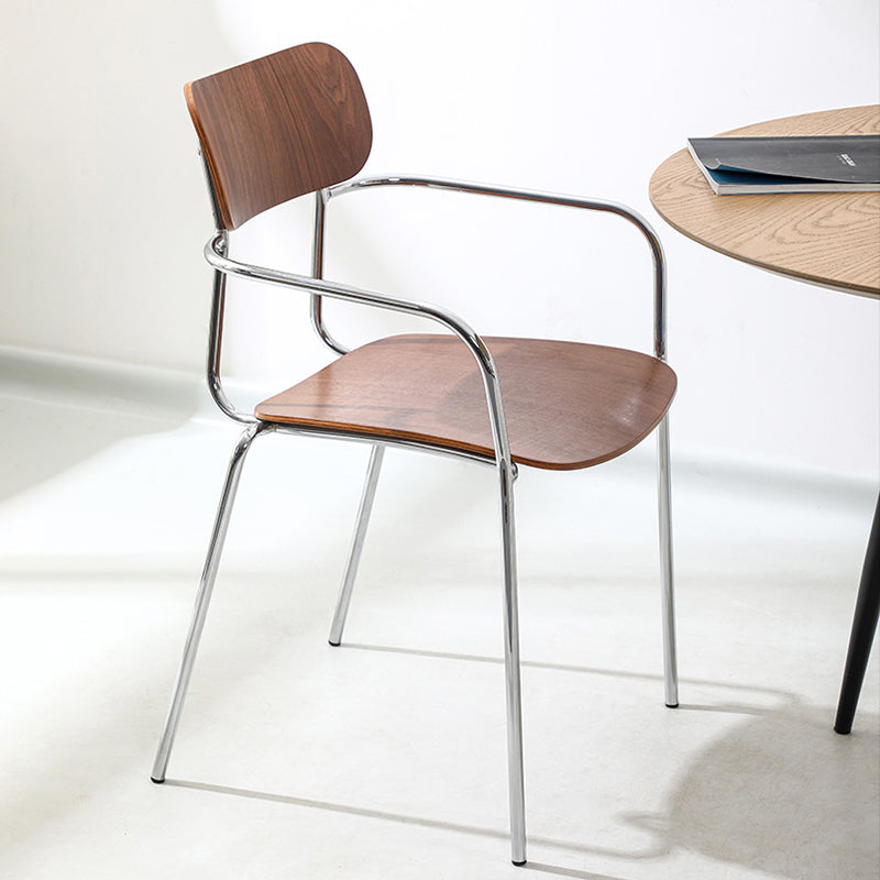 Industrial Solid Wood Metal Dining Chair