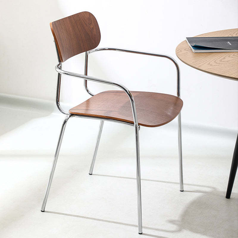 Industrial Solid Wood Metal Dining Chair