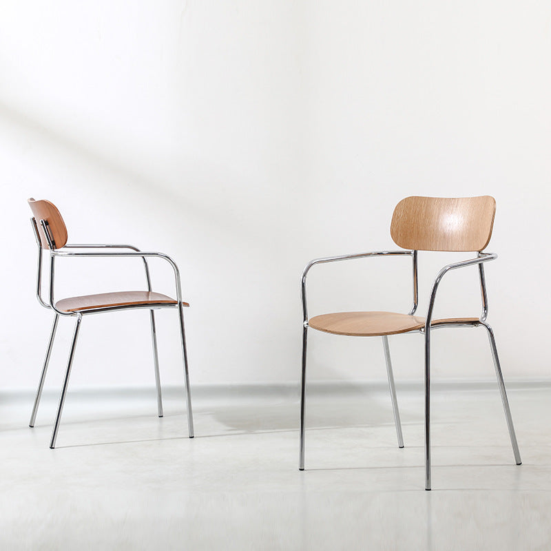 Industrial Solid Wood Metal Dining Chair