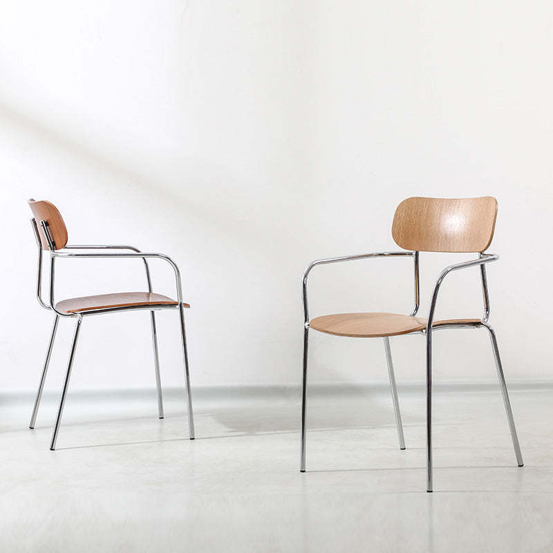 Industrial Solid Wood Metal Dining Chair
