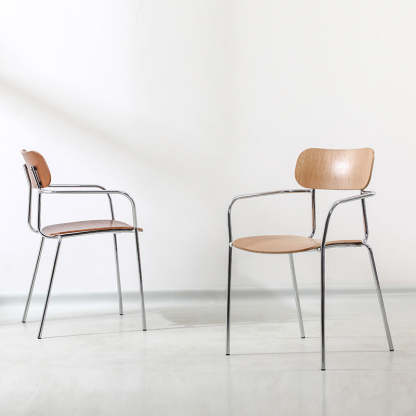 Industrial Solid Wood Metal Dining Chair