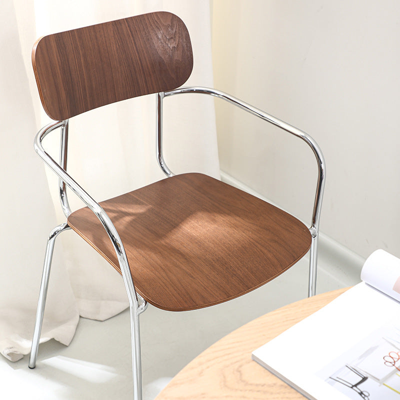 Industrial Solid Wood Metal Dining Chair