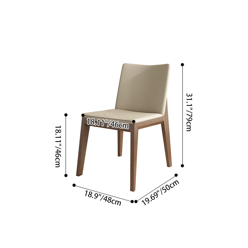 Scandinavian Ash Wood Leather Dining Chair — D