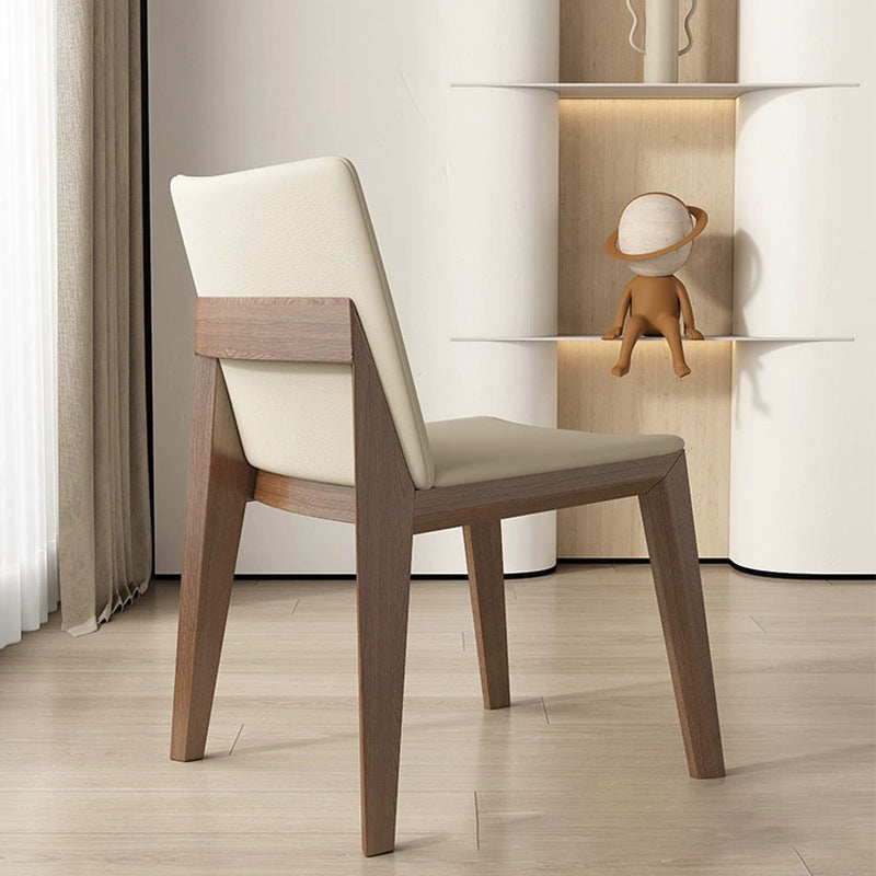 Scandinavian Ash Wood Leather Dining Chair