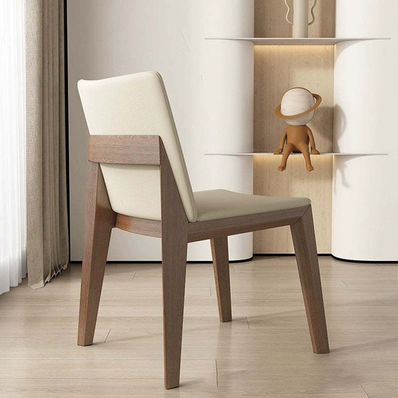 Scandinavian Ash Wood Leather Dining Chair