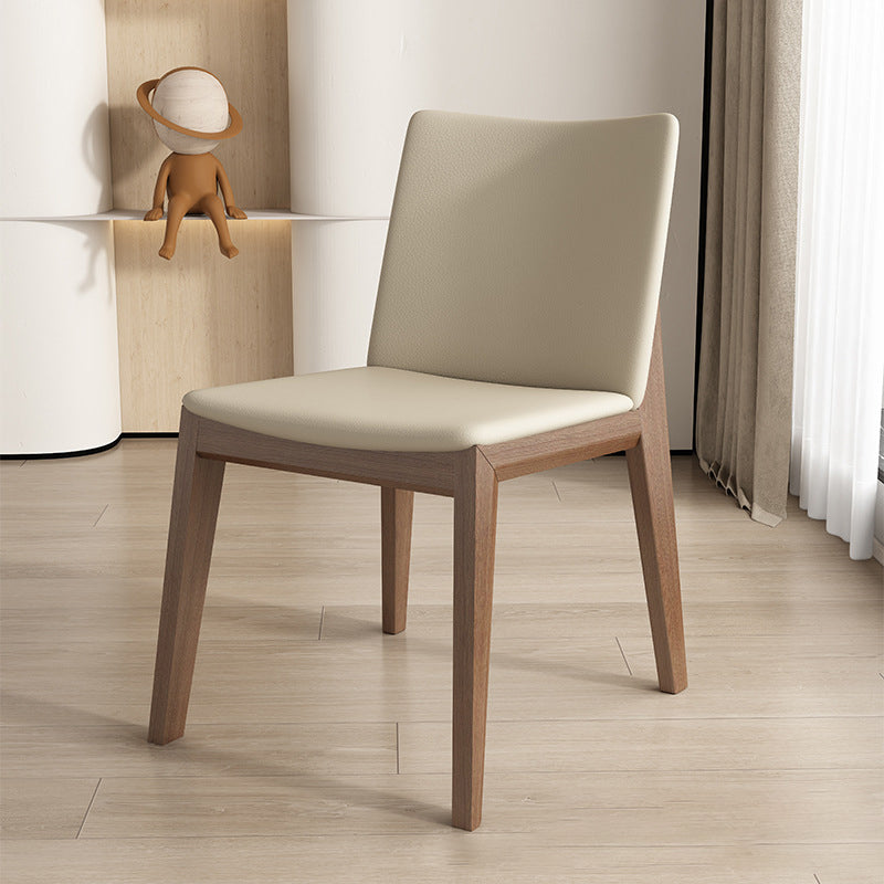 Scandinavian Ash Wood Leather Dining Chair