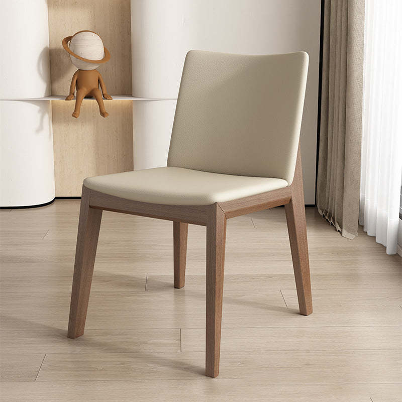 Scandinavian Ash Wood Leather Dining Chair