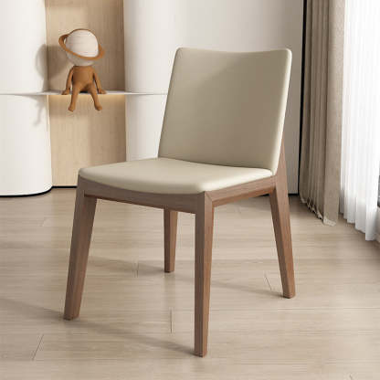 Scandinavian Ash Wood Leather Dining Chair