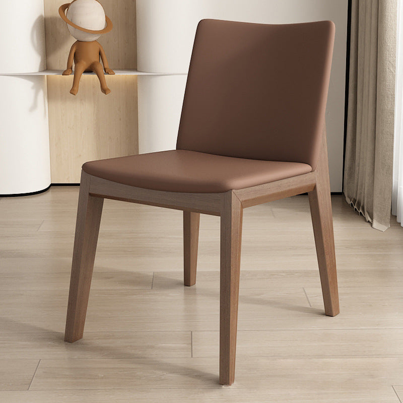 Scandinavian Ash Wood Leather Dining Chair