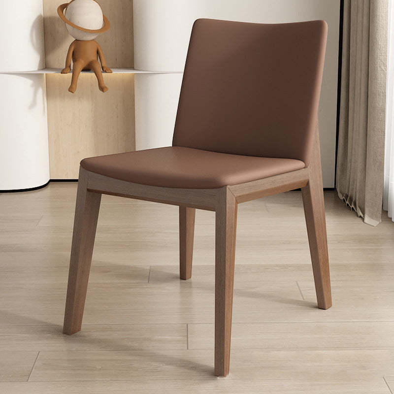 Scandinavian Ash Wood Leather Dining Chair