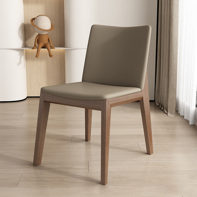 Scandinavian Ash Wood Leather Dining Chair