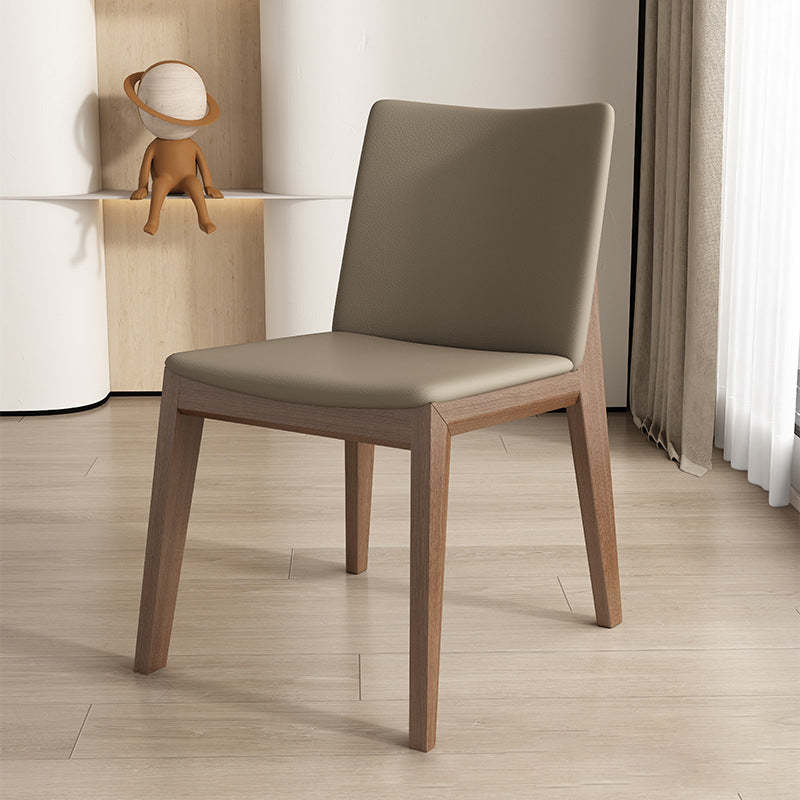 Scandinavian Ash Wood Leather Dining Chair