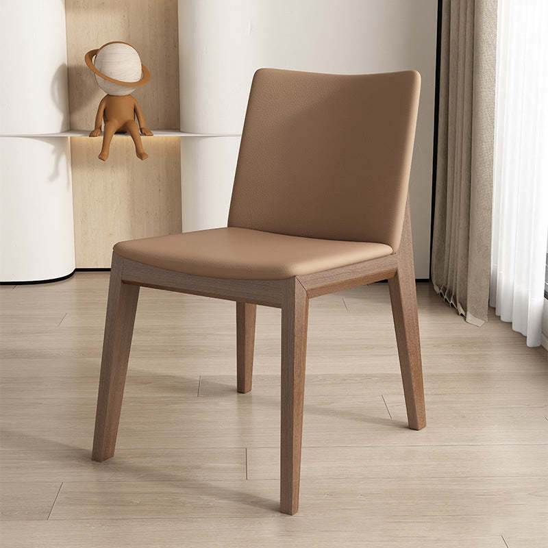 Scandinavian Ash Wood Leather Dining Chair