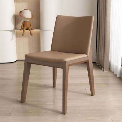 Scandinavian Ash Wood Leather Dining Chair