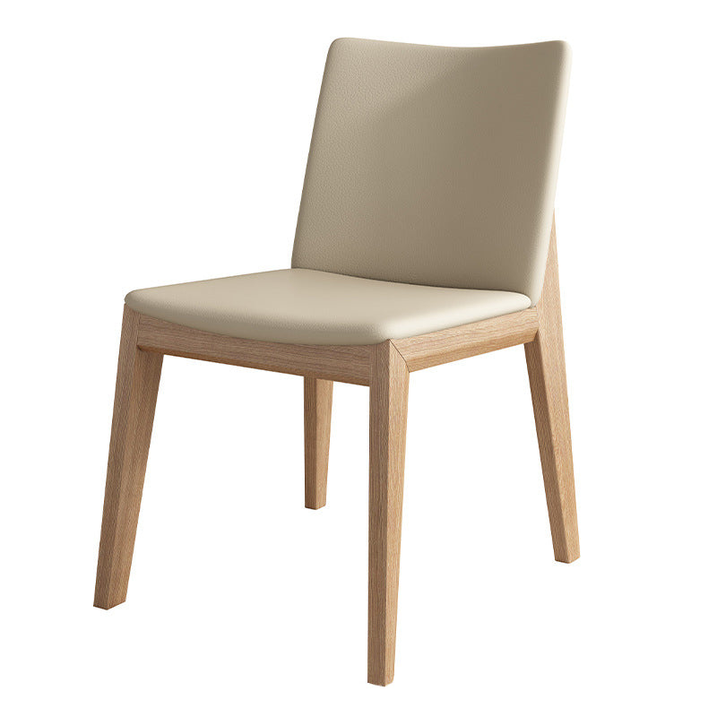 Scandinavian Ash Wood Leather Dining Chair