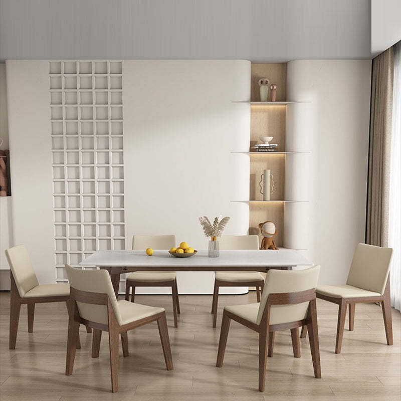 Scandinavian Ash Wood Leather Dining Chair — E