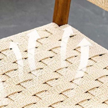Mid-Century Hollow Back Wood Kraft Rope Dining Chair