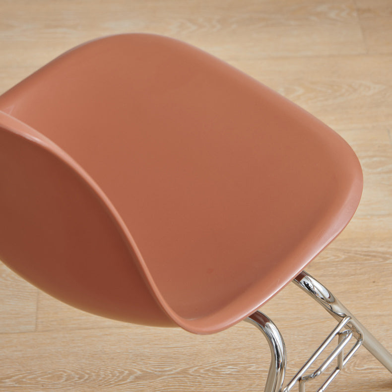 Mid-Century Trapezoid Plastic Iron Dining Chair — Ginger