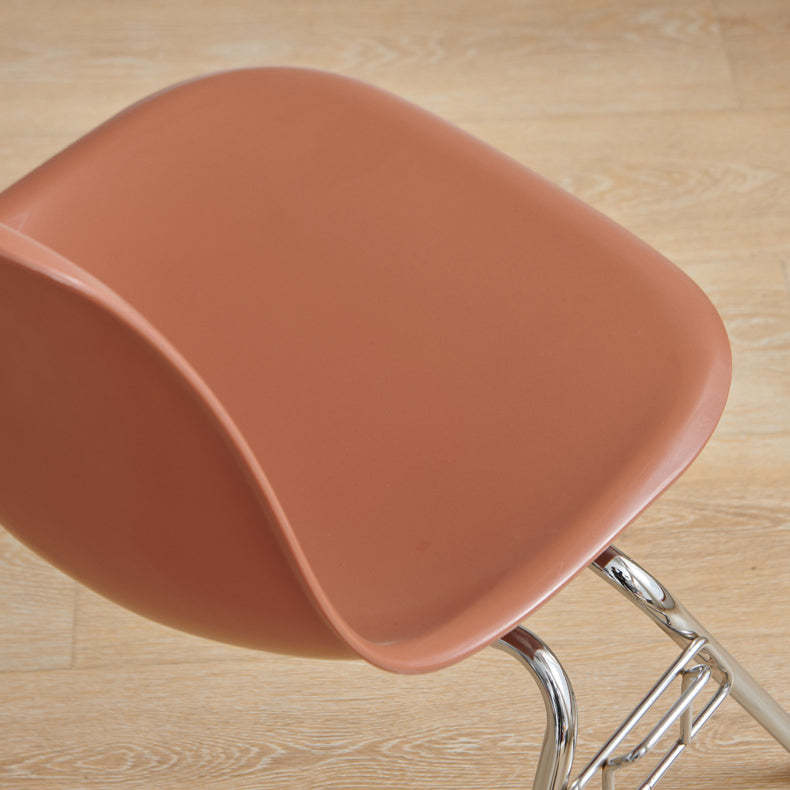 Mid-Century Trapezoid Plastic Iron Dining Chair — Ginger