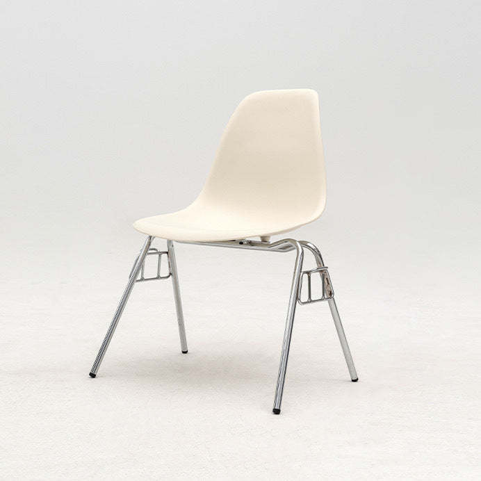 Mid-Century Trapezoid Plastic Iron Dining Chair
